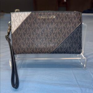 Michael Kors Tri-Tone Logo Wristlet